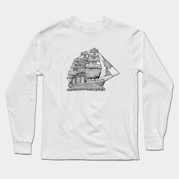 Sailing ship Long Sleeve T-Shirt by mrn